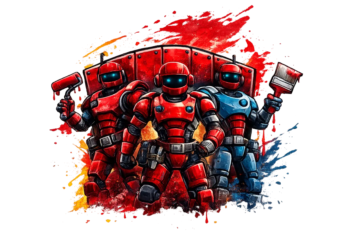 3 Brothers Painting team mascot illustration