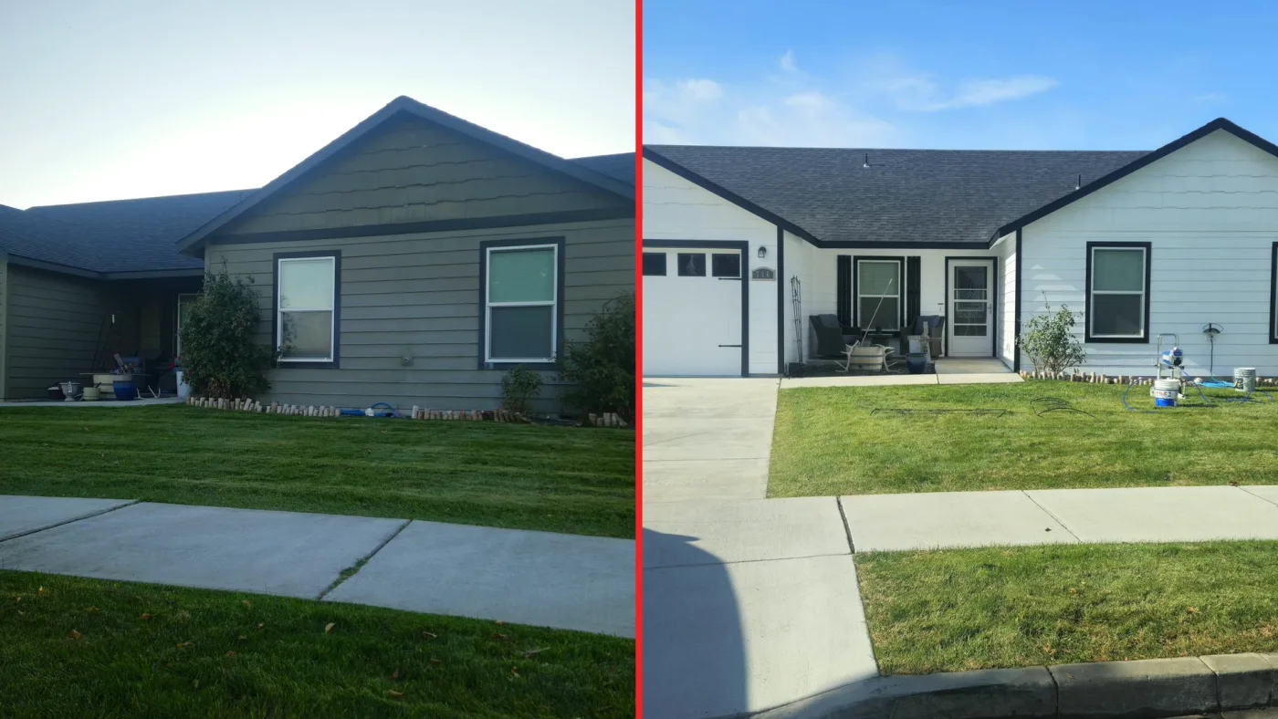 Full exterior brightening — before and after